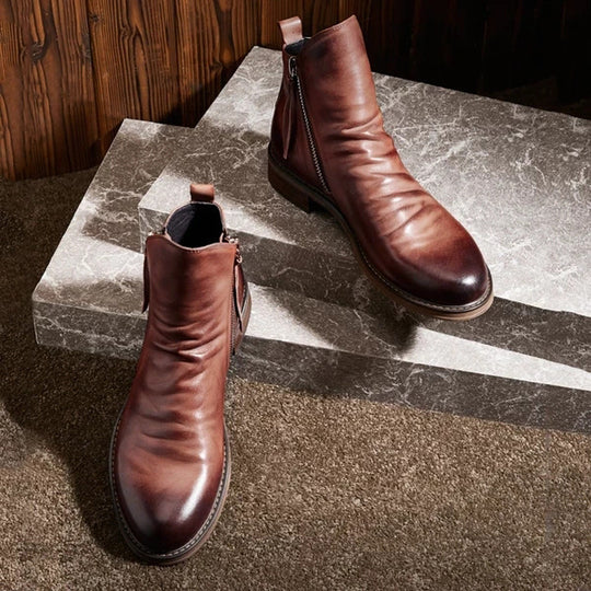 LUCIANO VITELLI LEATHER CHELSEA BOOTS