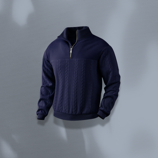 THE LODEN HALF ZIP SWEATER