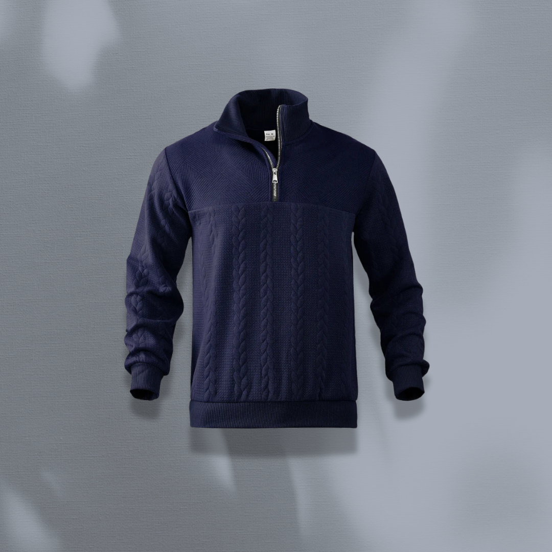 THE LODEN HALF ZIP SWEATER