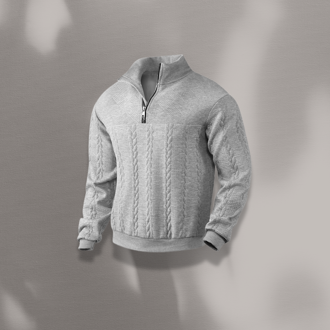 THE LODEN HALF ZIP SWEATER