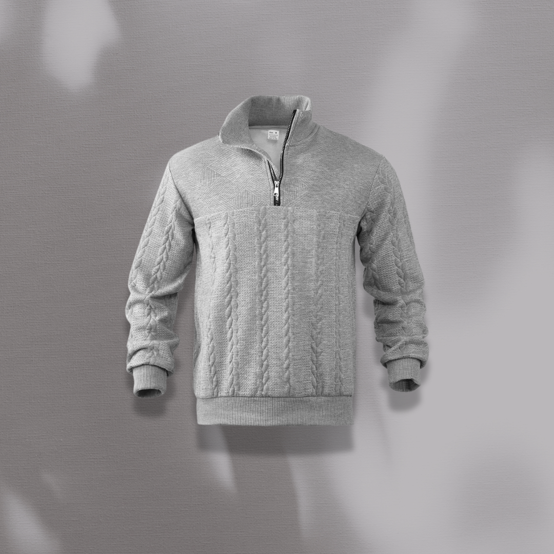 THE LODEN HALF ZIP SWEATER