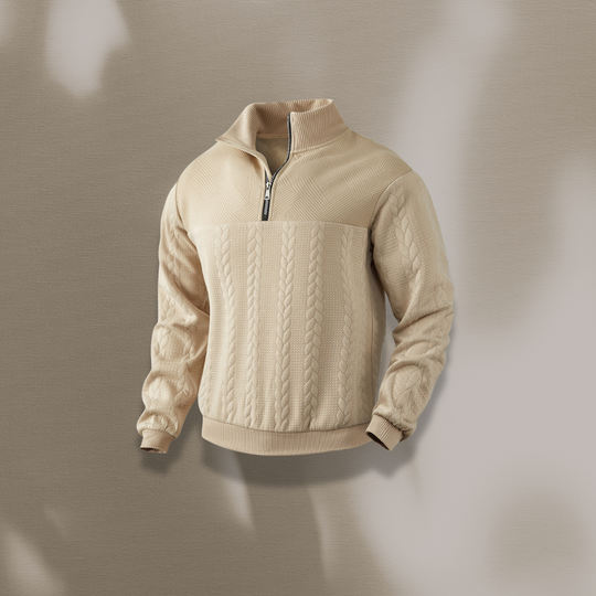 THE LODEN HALF ZIP SWEATER