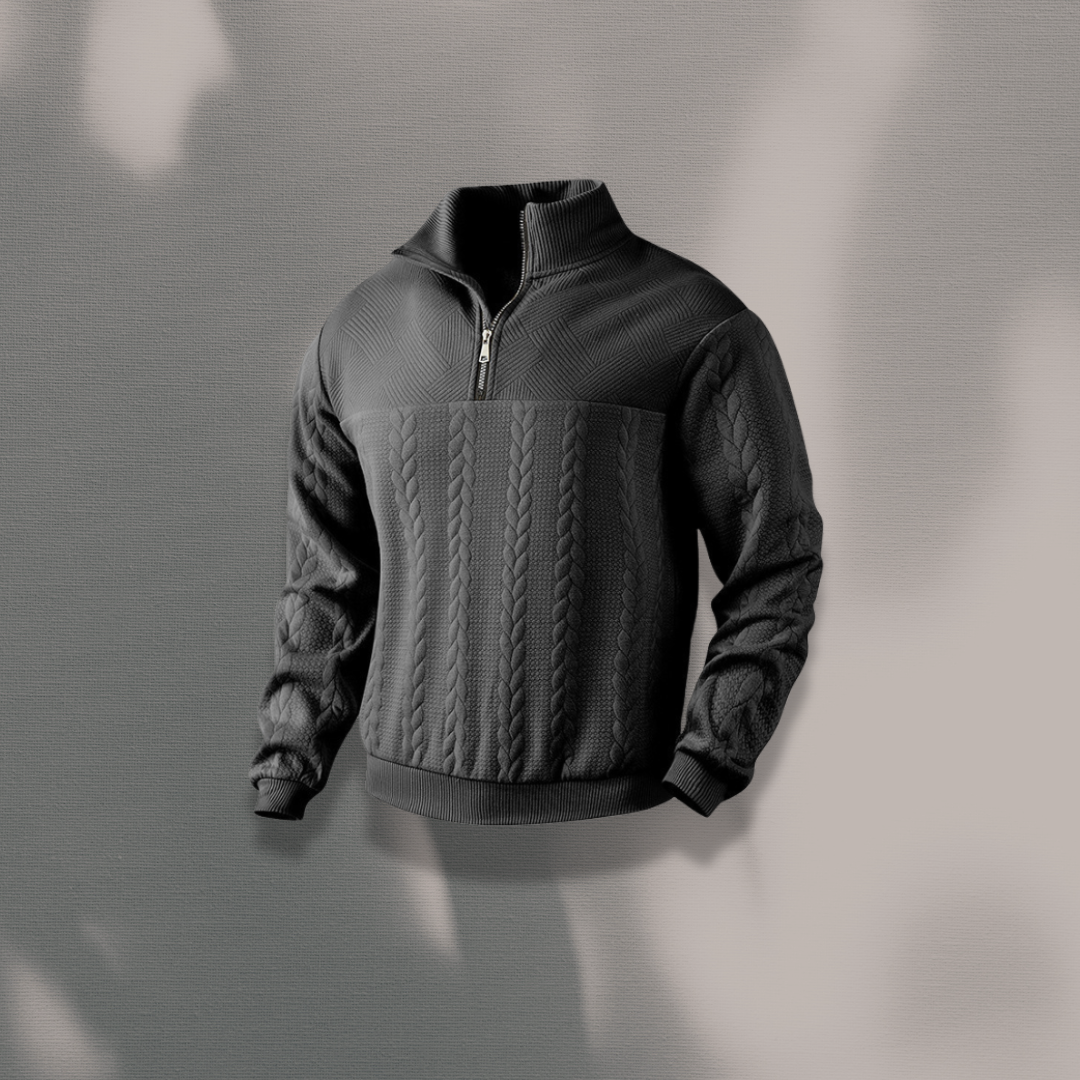 THE LODEN HALF ZIP SWEATER