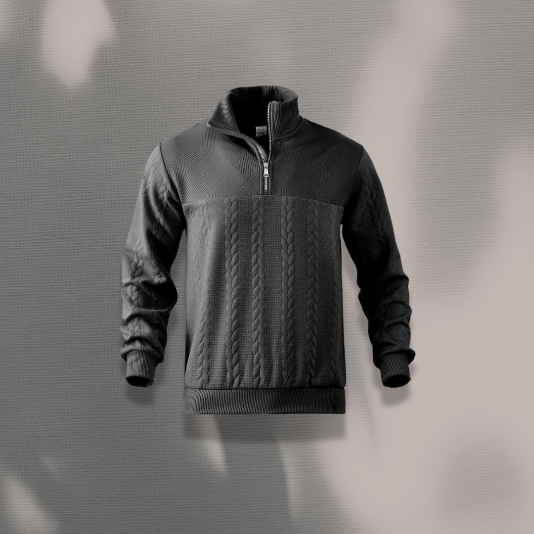 THE LODEN HALF ZIP SWEATER