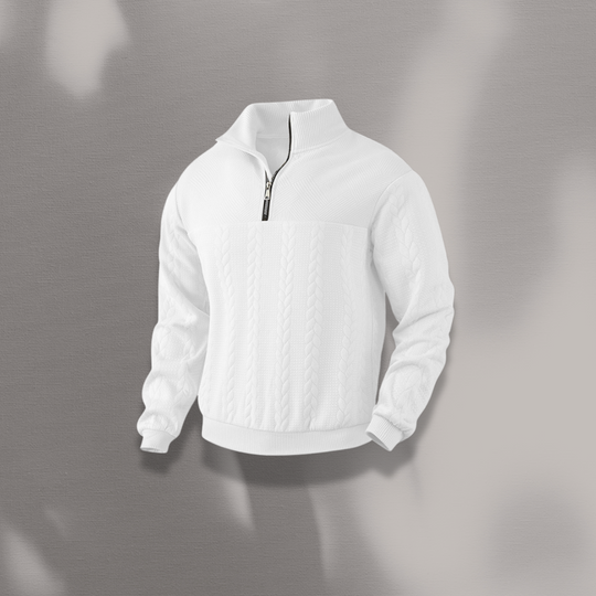 THE LODEN HALF ZIP SWEATER